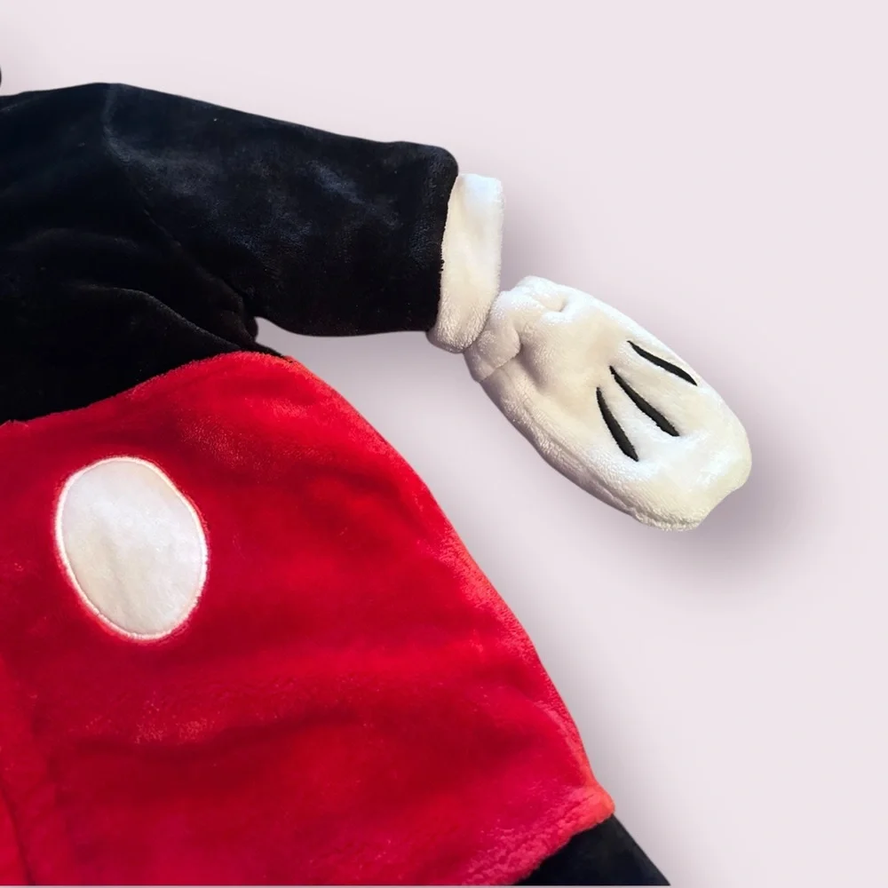 Disney Baby Mickey Mouse Snuggle Suit Heavy Weight Fleece Footies With Gloves